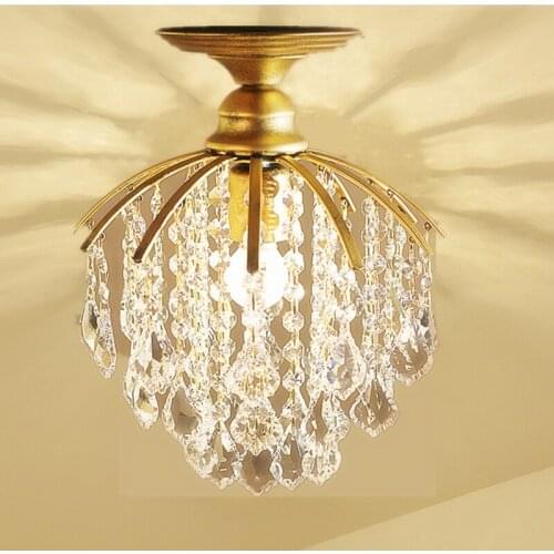 Iron+crystal ceiling lamps Crystal combination ceiling lights Corridor Bedroom Living Room Restaurant bedroom bar ZA SJ110