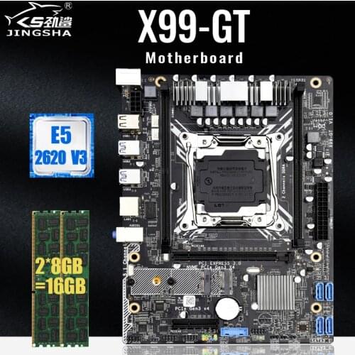 X99 GT Motherboard Set E5 2620V3 LGA2011-3 CPU 2pcs *4GB =8G 2133MHz DDR4 ECC REG Memory M.2 WIFI,NVME M.2 Slot