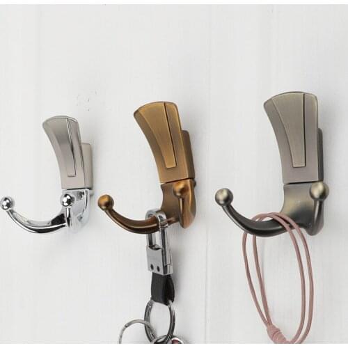 JD Zinc Alloy Hook Modern Simple Bronze Clothes Hook Bathroom Toilet Single And Double Hooks Fitting Room Furniture Hardware