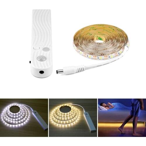 Led Under Cabinet Light Tape Wireless Pir Auto Motion Sensor Led Strip Bed Closet Flexible Lamp Wardrobe Cabinet Stairs 1m 2m 3m