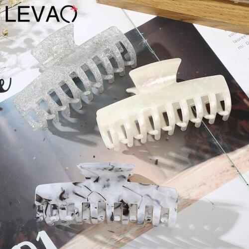 Levao New Solid Color Acrylic Hair Claws For Women Hairpins Washing Tool Hairclip Hairgrips New Hair Accessories Headwear