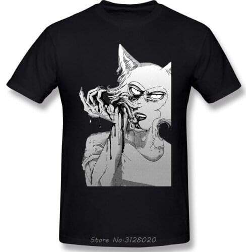 Beastars Japanese Anime Men Cotton Tee T Shirt Graphic Plus Size Tops Letter Print Wolf Oversized Short Sleeve T-shirt Tshirt