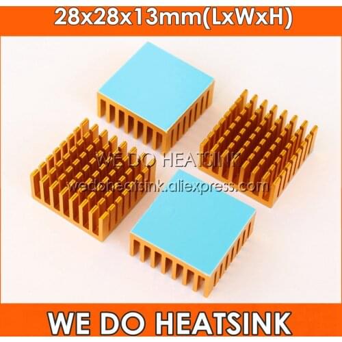 WE DO HEATSINK 28x28x13mm Slot Anodized Aluminum Heatsink with Thermal Self-Adhesive Tape