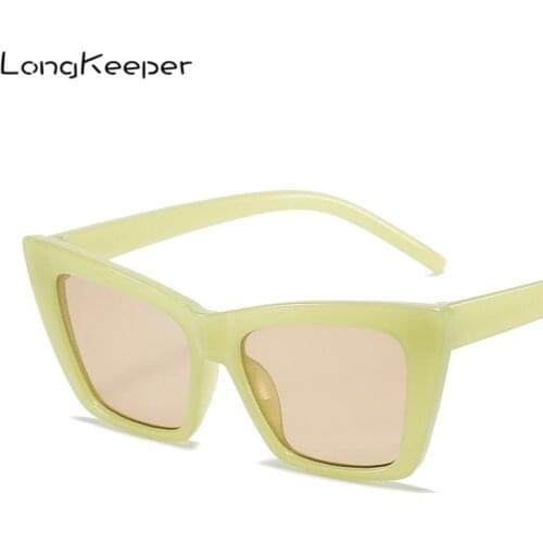 Luxury Brand Square Cat Eye Sunglasses Women Classic Vintage Retro Sun Glasses For Female Green Eyeglasses Gafas de sol mujer