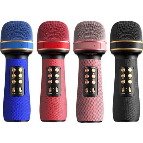 WS898 Double Speaker Portable Wireless Bluetooth Handheld Condenser Microphone Player for iOS
