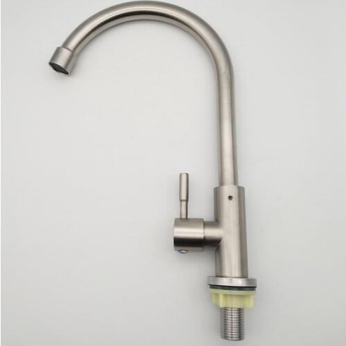 Wire drawn round single cold faucet kitchen sink cold water wash basin faucet