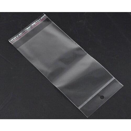 DoreenBeads Clear Self Adhesive Seal Plastic Bags W/Hang Hole 20x9cm (Usable space 15x9cm), 200PCs (B14824)
