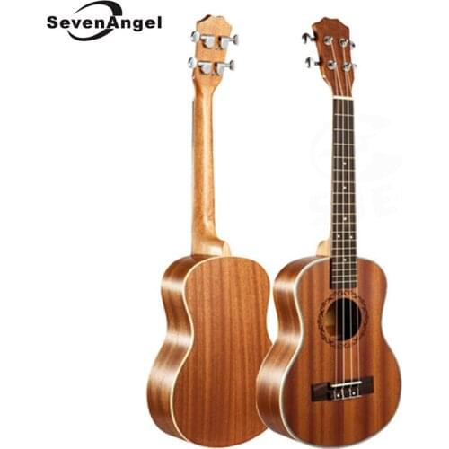 SevenAngel 21" Ukulele Sapele Hawaiian Guitar Rosewood Fretboard 4 Strings Electric Ukulele with Pickup EQ Music Instruments