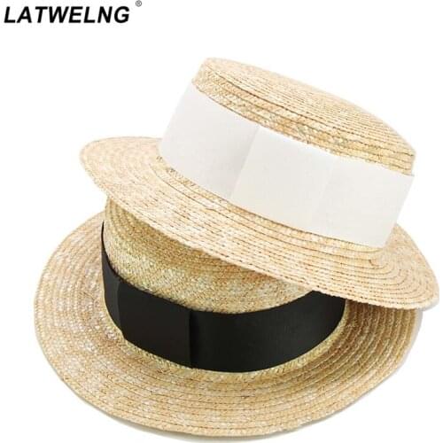 Wholesale 52cm 57cm Summer Straw Sun Hat Adults & Kids Beach Hats Girls Boys Panama Cap Women Party dress Hat Dropshipping