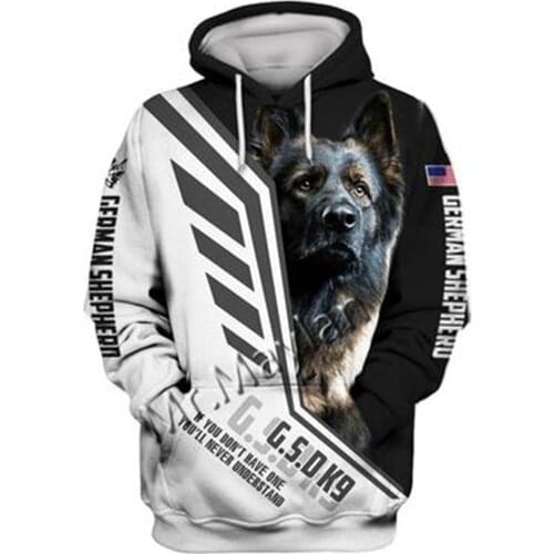 Unisex 3D German Shepherd Graphic Hoodie Harajuku Hoodie Alt Clothing Animal Crossing Streetwear Oversized Hoodie Pullover QW-42