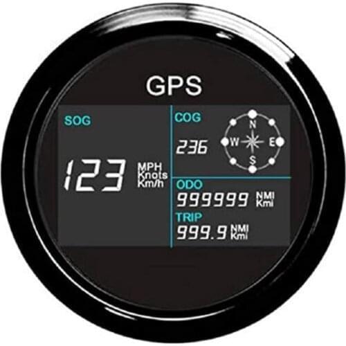 Universal 85mm Digital GPS Speedometer Adjustable Odometer with GPS Antenna 7 Back-Lights for car boat marine RV caravan yacht