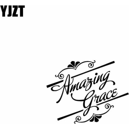 YJZT 17.8CM*13.7CM Amazing Grace Jesua Vinyl Car MotorcycleSticker Decals Black/Silver C13-000125