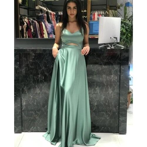 Green Evening Dress 2021 Sweetheart Floor Length Spaghetti Strap Women Formal Party Gowns Backless Elegant Sexy Open Waist