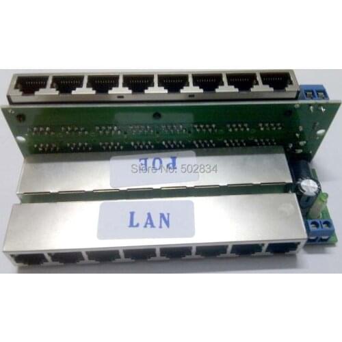 10pcs/lot 8 Way POE injector Power Over Ethernet LAN DC Male 5.5x2.1mm Adapter