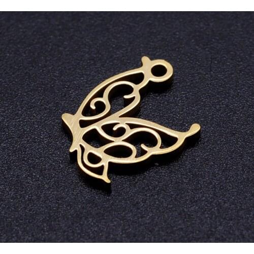 10pcs/lot Stainless Steel Butterfly Charms Metal 16*13 mm Charms Mirror Polished Animal Charms For Jewelry Making Accessories