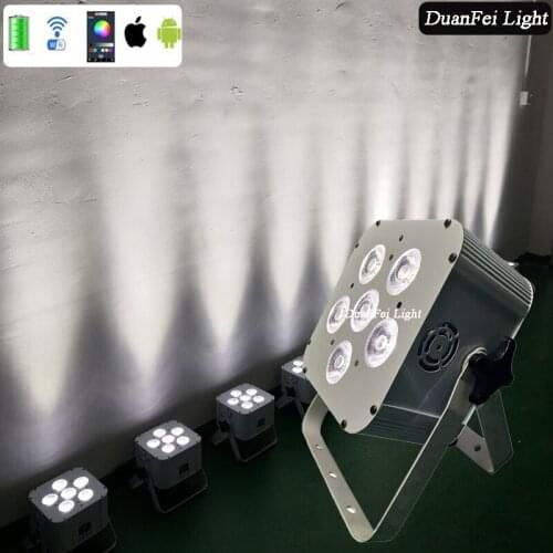 12pieces wedding party wifi lyre par 6x18w rgbwa uv 6in1 wireless battery powered led uplights