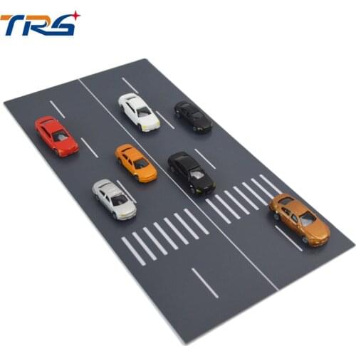 2pcs Scale 1:100-150 Model Road With Crosswalk Train Railway Architecture Diorama Street Road Scenery Layout Kits