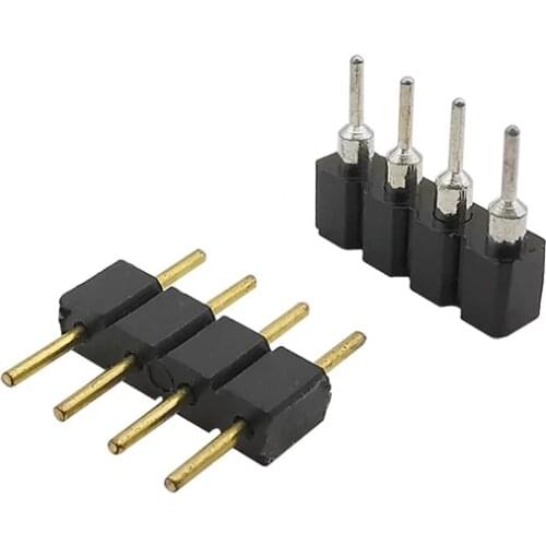 20Pcs/lot 4P Male & Female Plug Socket Pin Needle RGB Connectors 4Pin RGB Connector Adapter for 3528 5050 RGB LED Strip Lights
