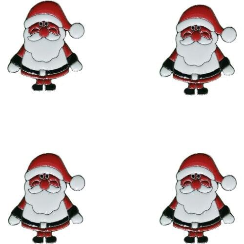 4Pcs Santa Claus 2021 Christmas Brooches For Women Enamel New Year Figure Party Casual Brooch Pins Gifts