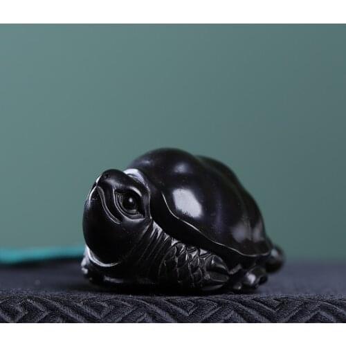 4cm Ebony Pendant Turtles Animal Sculpture Car Hanging Office Decoration Bag Pendant Mascot Home Decor
