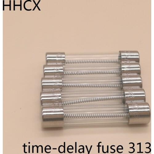 5PCS/LOT Slow-fusing fuse 250V 1A 2A 3A 4A 5A 8A 313FUSE Glass time-delay fuse Dimensions:6*32mm 313 FUSE