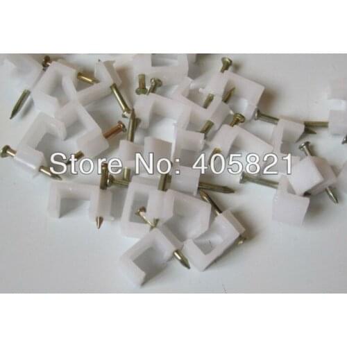 7MM PE flat cable clips/ square cable nail/ wire clips Free shipping 1000PCS/Bag