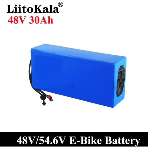 LiitoKala 18650 48V 20AH 30ah 15ah 12ah 25ah High power Electric Bike Battery 48V 18650 Lithium Battery with 20A BMS T plug