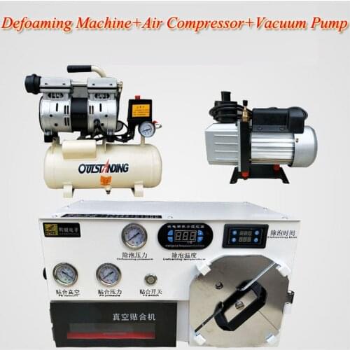 Defoaming Laminating Machine with Air Compressor Vacuum Pump Set Mobile Phone LCD Screen Pressure Repairing Machine Kit
