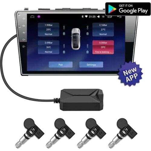 Car TPMS Alarm Monitor Tyre Pressure Monitoring System Solar Power Charging Digital Auto Security Alarm Systems