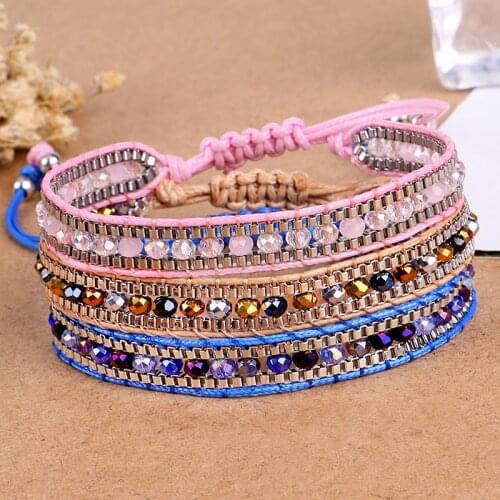 Bohemian Charm Lucky Crystal Rope Bracelet Handmade Women Multicolor MIYUKI Beads Friendship Bracelet Jewelry