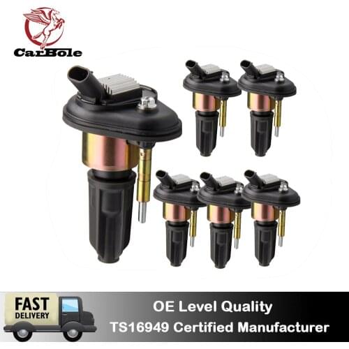 Carbole 6 Pack Ignition Coils Set for GMC Trailblazer 2002 2003-2006 EXT Rainier Colorado UF-303 Coils Replacement Car Accessory