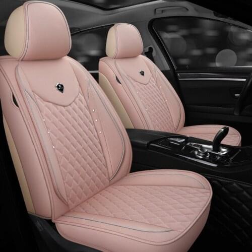 Bling Car Seat Cover Full Set Vehicle Cushion Not Moves Universal Pu Leather Coffee/Beige Non-Slide For Honda CRV M6 X45