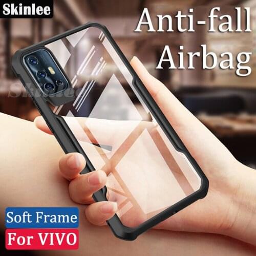 Skinlee Case For VIVO V17 Global Version Official Original Case Shockproof Clear With Soft Frame For Vivo V17 Cover Airbag Case
