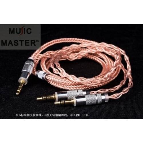 Diy earphone cable 8 sahre 3.5mm to double 3.5mm 1.15meter