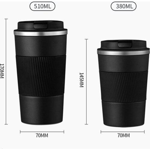 Double Stainless steel Coffee Mug Thickened Big Car Thermos Mug Travel Thermo Cup Thermosmug For Gifts 510/380ML Thermos Flask