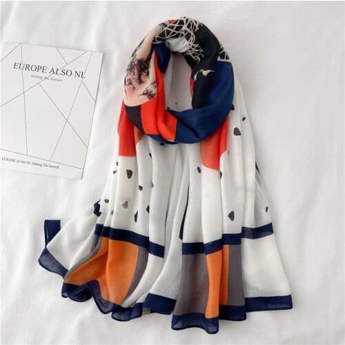 Elegant Cotton Scarf Luxury Brand Pashmina Foulard Women Shawls Autumn Fashion Lady Headband 2021 Winter Scarves Wraps Hijab