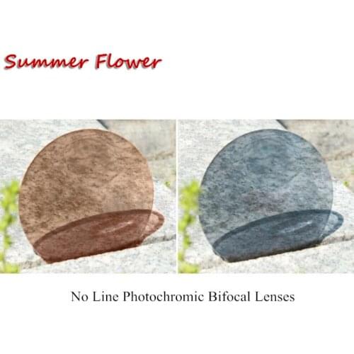 Chashma No Line Transition Bifocal Lenses Tint Color Round and Flat Shape Photochromic Bifocal Optical Lenses for Eye
