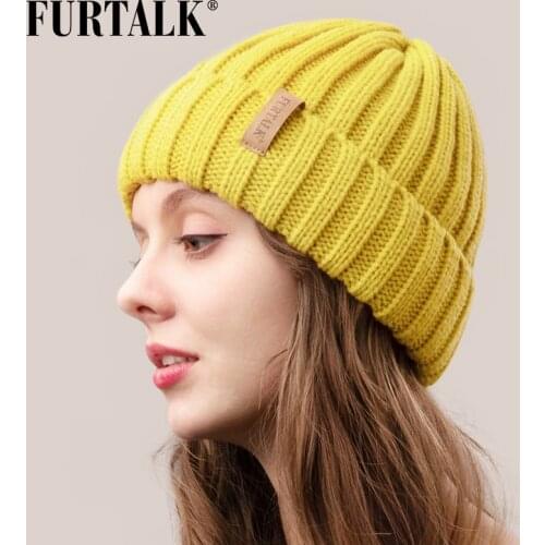 FURTALK Winter Hat for Women Beanie Hat with Fleece Lining Men Lady Knitted Winter Cap for Female Girl Red Black White Pink Grey