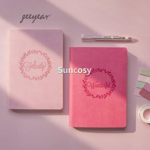 Geeyear A5 Grid Notebooks Softcover Classic Journal Notebooks for Hand Writing, Faux Leather Colorful, Literature, Lovely