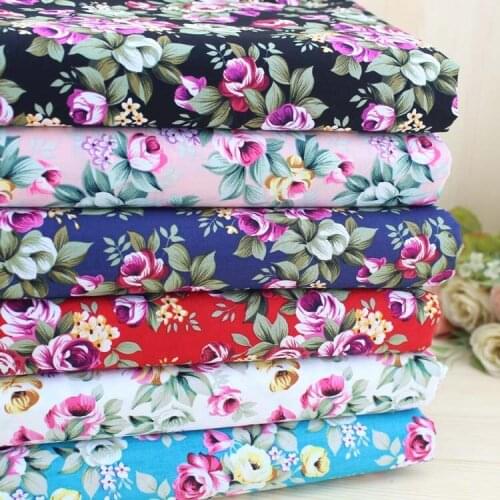 Large Rose Cotton Poplin Fabric For Dressmaking ,Shirt Handmade Crafting Cotton Fabric 145cm width 2 meter Free shipping