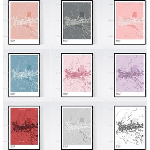 Ibague, Colombia Map Art Print - Many Styles - Scandi / Vintage / Wall Art Canvas Modular Pictures Modern Home Decor Posters