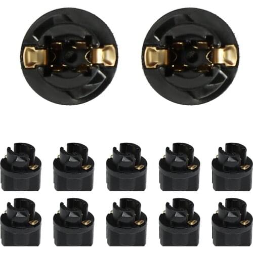 YUNPICAR T5 73 74 Twist Lock Wedge for Instrument Panel Dashboard LED Light Car Gauge Cluster Bulbs Base Socket 10 Pack