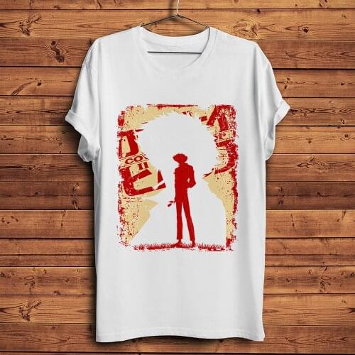 Cowboy Bebop Spike Spiegel funny anime tshirt men summer new white casual Tee homme manga Otaku unisex streetwear t shirt