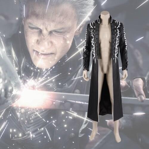 Manluyunxiao DMC 5 Vergil Jacket Christmas Cosplay Costume Adult Custom Halloween Costume Halloween DEVIL BRINGER