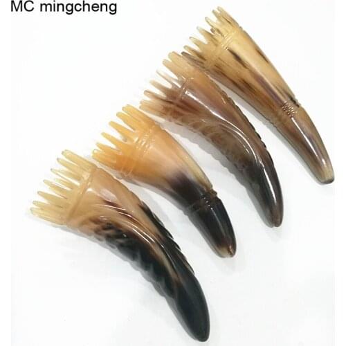 MC Yak Horn Combs Natural Massage Head Shampoo Comb Corner sharp Acupoint Massage brush Cervical Vertebra Head Hairdressing Tool