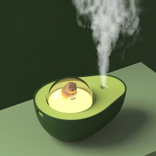 Cute Avocado Night Light USB Rechargeable Night Lamp Portable Wireless Humidifier For Home Office Ultrasonic Mute Diffuser