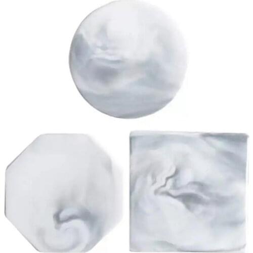 Marble Ceramic Coaster Grey Heat Resistant Mat Saucer Cooling Release Mat Saucer Candle Mat Home Table Decoration Kitchenware