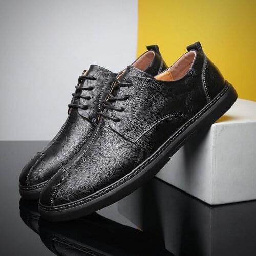 Men Leather Shoes New Mens Casual Shoes Mens Shoes 2021 Spring Fashion Leisure Walk Footwear