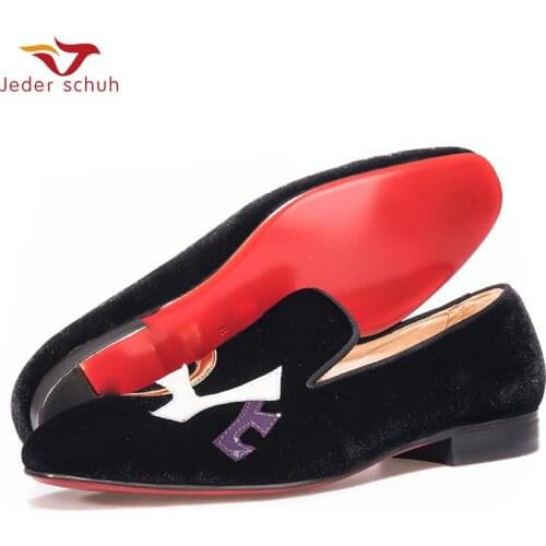 Men Shoes Handmade Black Velvet Shoes With Love Letters Design Fashion Party And Wedding Men Loafers Plus Size MenS Flats