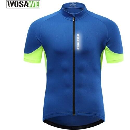 WOSAWE Men Cycling Short Sleeve Jersey Bicycle Riding Clothes Quick-drying Breathable Sports Tops Outdoor Running Bike Jersey